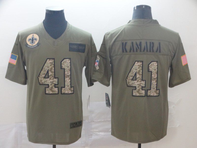 Men New Orleans Saints 41 Kamara green Nike Olive Salute To Service Limited NFL Jersey